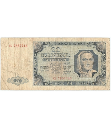 20 zł 1948 stan 3-, seria CL