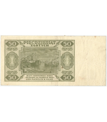 50 zł, 1948, stan 3-, seria DA