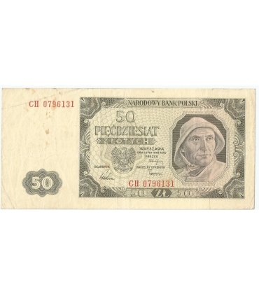 50 zł, 1948, stan 3-, seria DA