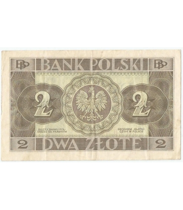 Banknot 2 zł, 1936r, Seria CM, stan 2-/3+