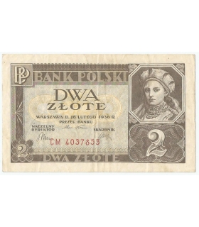 Banknot 2 zł, 1936r, Seria CM, stan 2-/3+