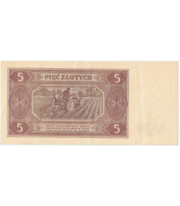 5 zł 1948 stan 2-/3+, traktor, seria AL