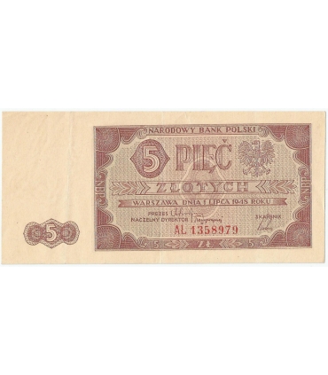 5 zł 1948 stan 2-/3+, traktor, seria AL