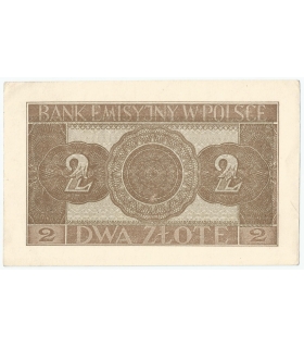 Banknot 2 zł, 1936r, Seria DS, stan 1-/2+
