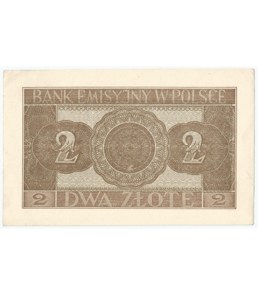 Banknot 2 zł, 1936r, Seria DS, stan 1-/2+
