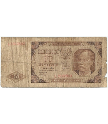 10 zł 1948, seria L, stan 4-/5+