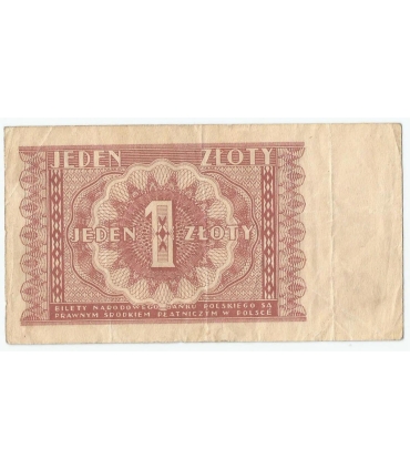 Banknot 1 złoty 1946 rok - stan 3/3-