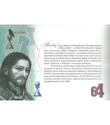 Banknot PWPW 64 Szachy + folder emisyjny