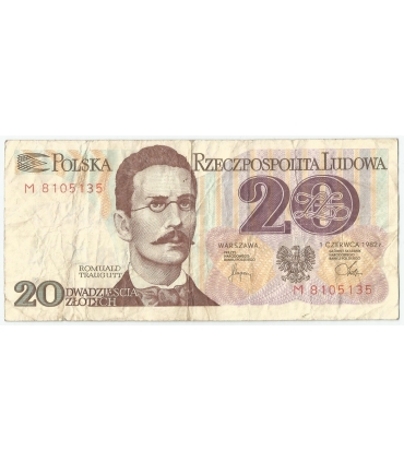 Banknot PRL 20 złotych 1982 – nadruk opozycyjny „Nie głosuj – skreślasz komunizm”