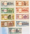 Zestaw banknotów Miasta polskie Z NAPISEM NIEOBIEGOWY 1990