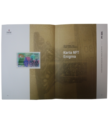 105 lat PWPW, banknoty testowe  Chaplin, Afryka 55, Sowa, znaki wodne, ryt, karta NFT