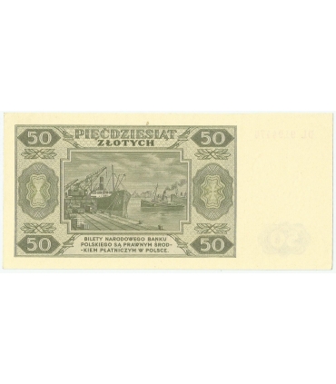 50 zł, 1948, stan II-, seria BI rzadki egzemplarz