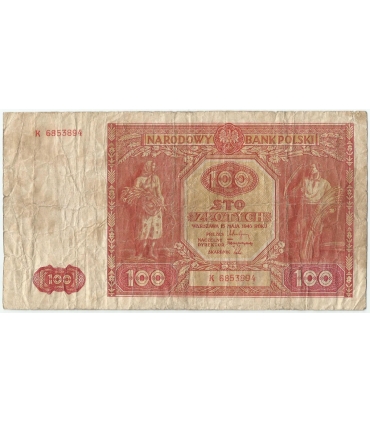 100 złotych 1946, Seria K, stan 4-