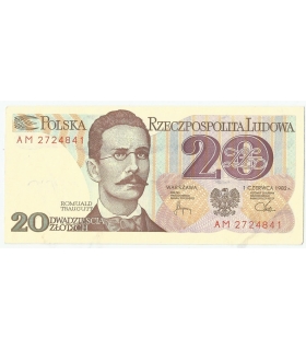 20 zł, Romuald Traugutt, 1982, seria AM, st. 2
