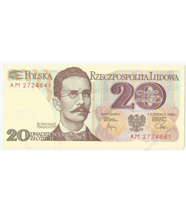 20 zł, Romuald Traugutt, 1982, seria AM, st. 2