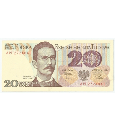 20 zł, Romuald Traugutt, 1982, seria AM, st. 2