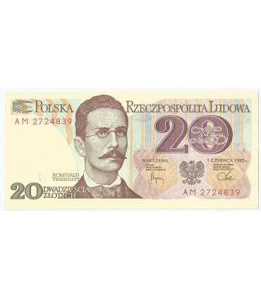 20 zł, Romuald Traugutt, 1982, seria AM, st. 2