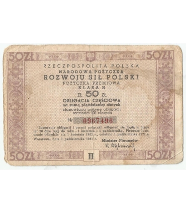 Narodowa Pożyczka Rozwoju Sił Polski 1951, 50 ZŁ