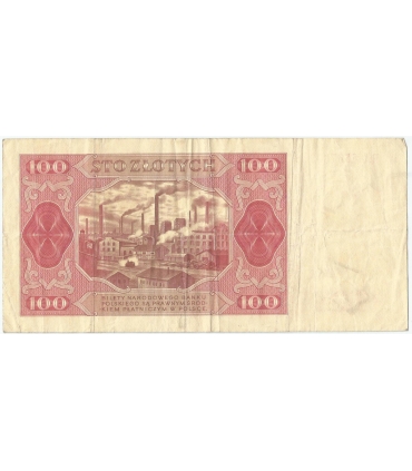 100 zł, 1948, seria HA, stan 3-, rzadsza seria bez ramki