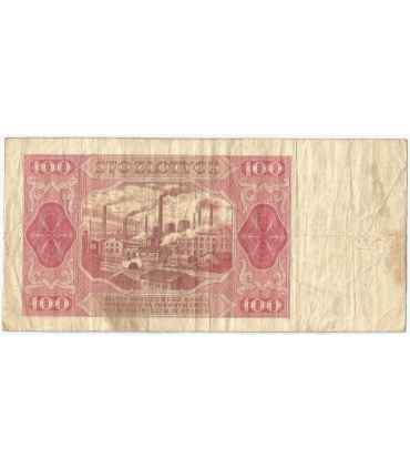 100 zł, 1948, seria GK, stan 3-/4+, rzadsza seria bez ramki