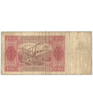 100 zł, 1948, seria FW, stan 3-/4+, rzadsza seria bez ramki