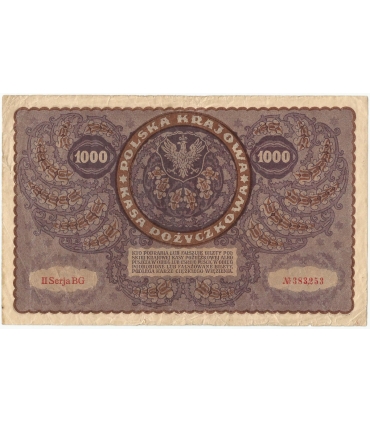 1000 marek polskich 1919, II seria BG, stan 3/3-