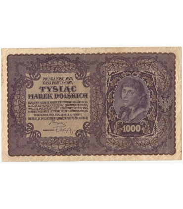 1000 marek polskich 1919, II seria BG, stan 3/3-