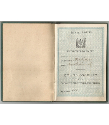 Dowód osobisty II RP, wzór 1921, wydanie 1925 – woj. kieleckie, z oryginalną fotografią