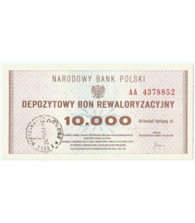 Depozytowy bon rewaloryzacyjny na 10.000 złotych, 1982, AA