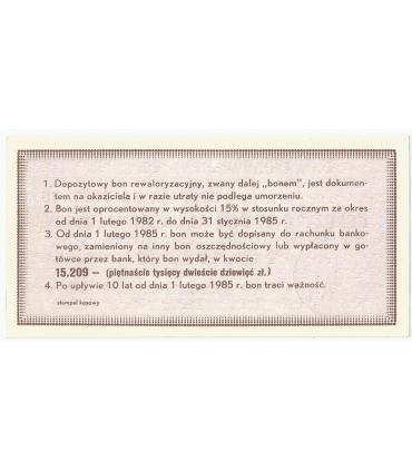 Depozytowy bon rewaloryzacyjny na 10.000 złotych, 1982, AA