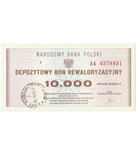 Depozytowy bon rewaloryzacyjny na 10.000 złotych, 1982, AA