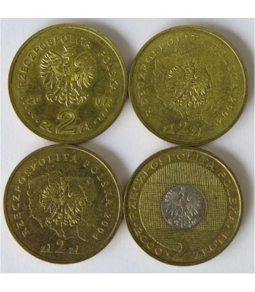 Lot: 4 x 2 zł GN, każda inna