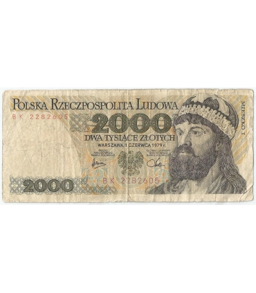 2000 zł Mieszko i Chrobry, 1979, seria BK, stan 3-/4+