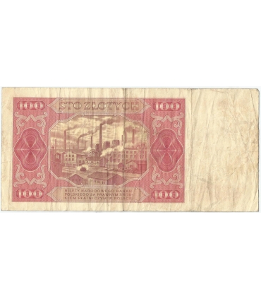100 zł, 1948, seria GL, stan 3-, rzadsza seria bez ramki
