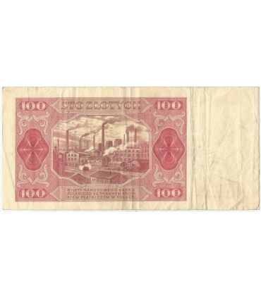 100 zł, 1948, seria GE, stan 3/3-, rzadsza seria bez ramki