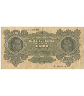 10000 marek polskich 1922 ser. H, st. 5