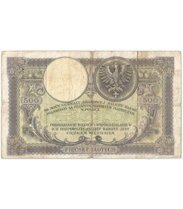 500 zł Kościuszko 28 lutego 1919, seria. SA., stan 4+