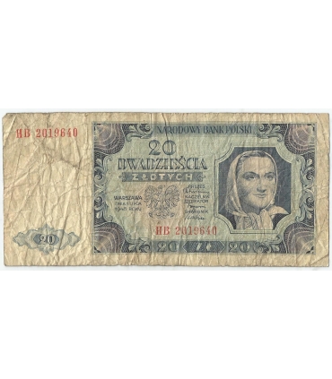 20 zł 1948 stan 4, seria HB