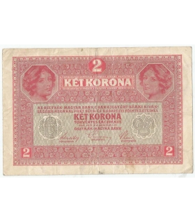 Austro-Węgry, 2 korony, zwei kronen, ket korona, 1917, stan 3-
