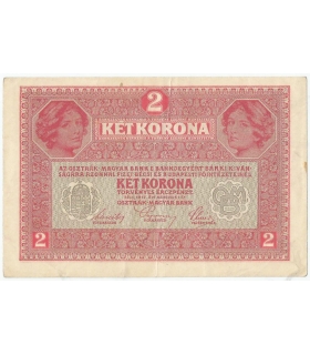 Austro-Węgry, 2 korony, zwei kronen, ket korona, 1917, stan 3