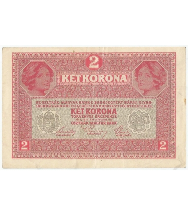 Austro-Węgry, 2 korony, zwei kronen, ket korona, 1917, stan 3