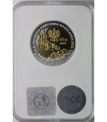 10 zł, Tadeusz Gajcy, GCN PR70 65. rocznica Powstania Warszawskiego