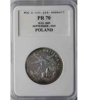 10 zł, Wrzesień 1939 r. - Wieluń, PCG PR70