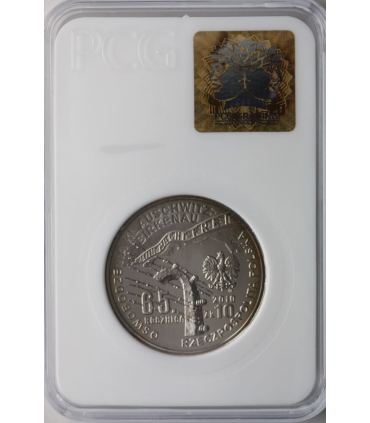 10 zł, 65. rocznica oswobodzenia KL Auschwitz-Birkenau, PCG PR70