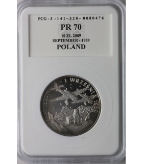 10 zł, Wrzesień 1939 r. - Wieluń, PCG PR70