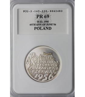 10 zł, 40. rocznica wydarzeń poznańskich czerwiec 1956 r., PCG PR69
