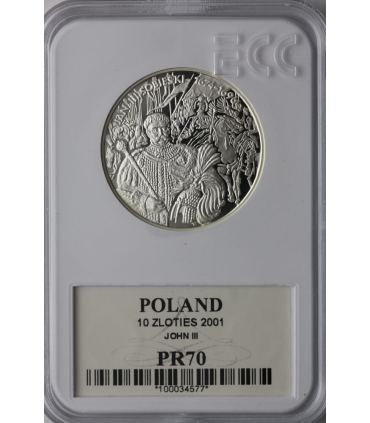 10 zł, Jan III Sobieski - popiersie, GCN PR70
