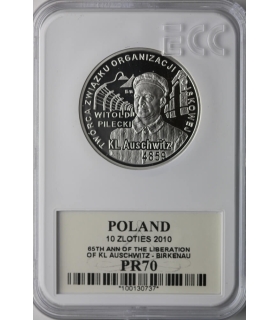 10 zł, 65. rocznica oswobodzenia KL Auschwitz-Birkenau, GCN PR70
