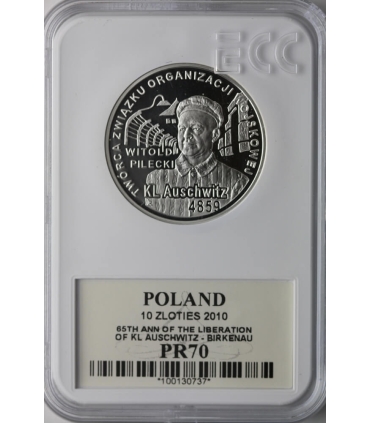 10 zł, 65. rocznica oswobodzenia KL Auschwitz-Birkenau, GCN PR70