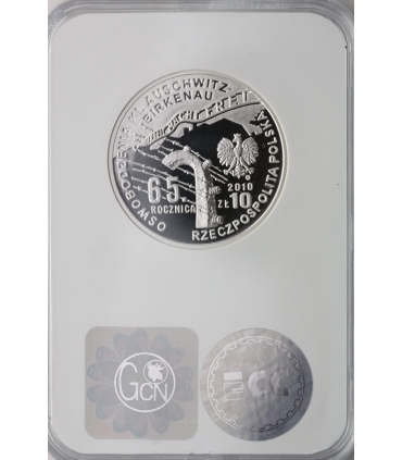 10 zł, 65. rocznica oswobodzenia KL Auschwitz-Birkenau, GCN PR70